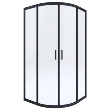 Cabina de dus semirotunda neagra 90x90 cm Deante Funkia