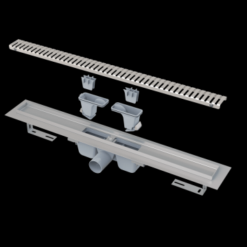 Rigola dus faiantabila iesire laterala si capac perforat crom 750 mm Alcadrain APZ1SMART-LINE-750