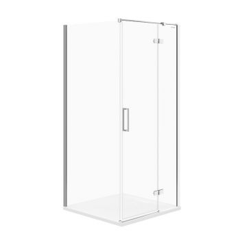 Cabina de dus patrata 90x90 cm Cersanit Jota, crom cu usa batanta dreapta