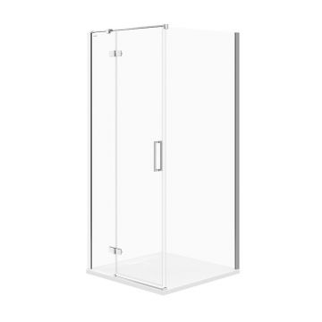 Cabina de dus patrata 90x90 cm Cersanit Jota, crom cu usa batanta stanga