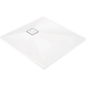 Cadita dus compozit slim patrata alba 90x90 cm Deante Correo Square