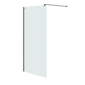 Paravan dus walk-in 90x200 cm Cersanit Mille, sticla securizata, profil negru