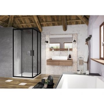 Cabina dus Ravak BLIX Slim BLSRV2, negru - Dimensiune 90x90