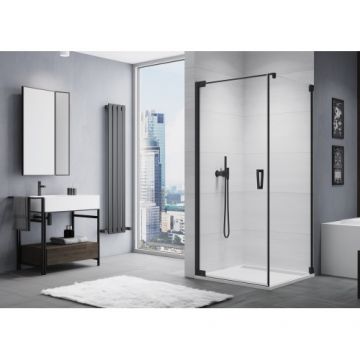 Cabina dus SanSwiss Cadura CA1C+CAT1 usa batanta + perete fix - Culoare Gold