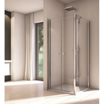 Cabina dus SanSwiss Solino SOL2+SOLT2, usa batanta + perete lateral fix - Culoare Negru