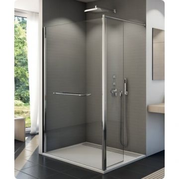 Cabina dus Sanswiss Walk-In FUN2+FUD2, 100x100cm - Dimensiune 100x100