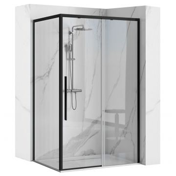 Cabina duș REA Solar 90x90 cm cu cadita Savoy black – profil negru mat Cabina duș REA Solar 90x90 cm cu cadita Savoy black – profil negru mat